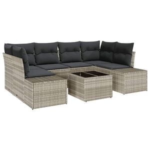 vidaXL Ensemble de canap&eacute; de jardin 8 pcs Gris clair et gris fonc&eacute;
