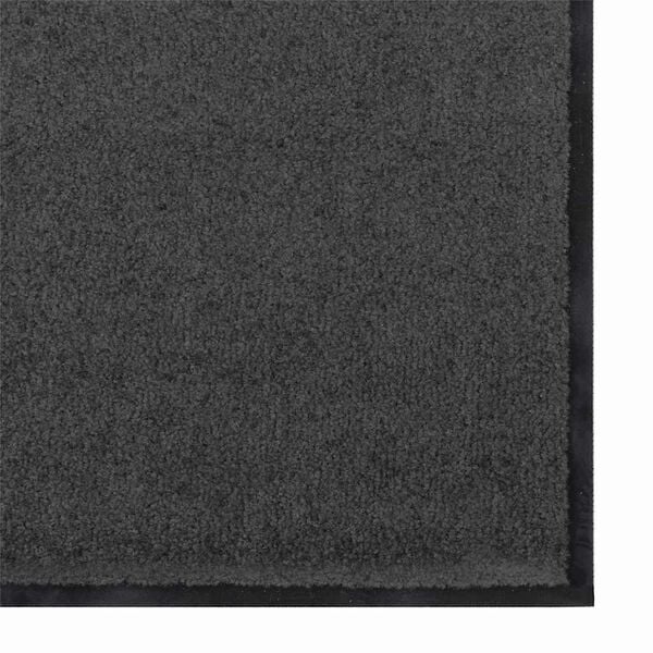 vidaXL Tapis d'entrée Autre Anthracite et noir 90 x 150 cm