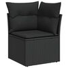 vidaXL Salon de jardin 5 pcs avec coussins noir r&eacute;sine tress&eacute;e