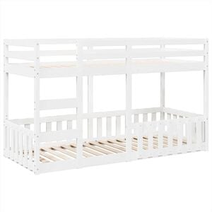 vidaXL Lit superposé Blanc 80x200 cm Bois de pin massif