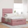 vidaXL Cadre de lit ottoman avec matelas rose 120x190 cm velours