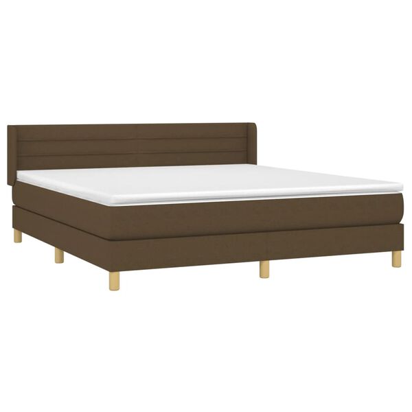 vidaXL Sommier &agrave; lattes de lit avec matelas Marron fonc&eacute; 180x200 cm