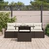vidaXL Ensemble de canapé de jardin 5 pcs Marron 100 x 55 x 73 cm