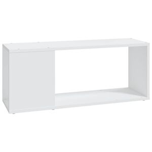 vidaXL Meuble TV Blanc 80x24x32 cm Bois d'ing&eacute;nierie