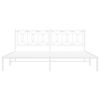 vidaXL Cadre de lit m&eacute;tal sans matelas et t&ecirc;te de lit blanc 200x200 cm