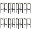 vidaXL Ensemble de bar de jardin 9 pcs avec coussins noir poly rotin