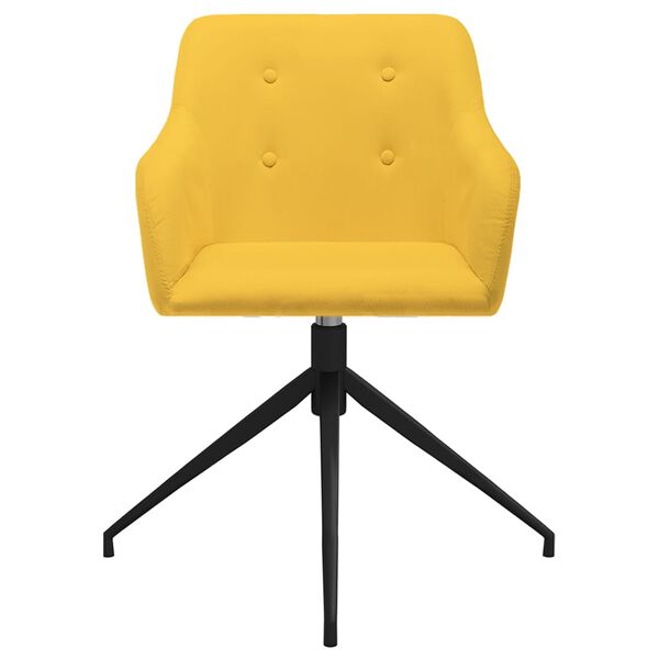 vidaXL Chaises pivotantes &agrave; manger lot de 2 jaune tissu