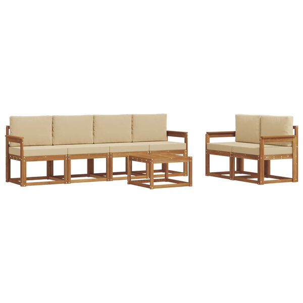 vidaXL Ensemble de canap&eacute;s d'ext&eacute;rieur 7 pcs Naturel et Beige