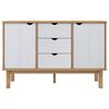 vidaXL Buffet OTTA Marron et blanc 113,5x43x73 cm Bois massif pin