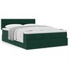 vidaXL Cadre de lit ottoman avec matelas vert fonc&eacute; 140x200 cm velours