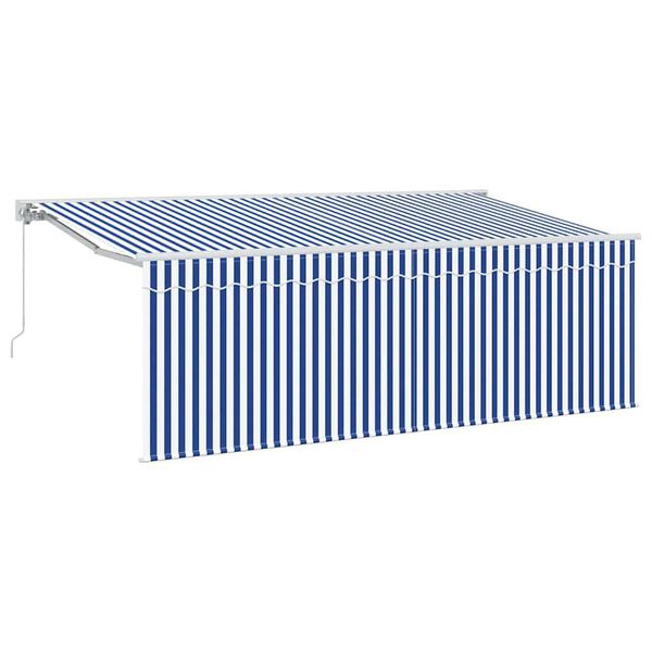 vidaXL Auvent R&eacute;tractable Bleu 350 x 200 cm tissu