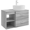 vidaXL Ensemble de mobilier de salle de bain 2 pcs Sonoma gris