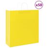 vidaXL Sacs en papier 50 pcs avec poign&eacute;es jaune 45x17x48 cm