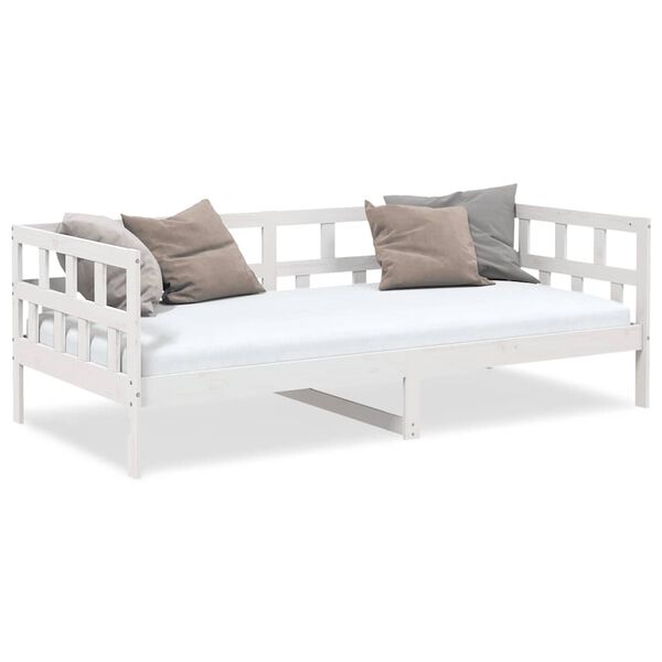 vidaXL Lit de jour sans matelas blanc bois de pin massif 90x190 cm