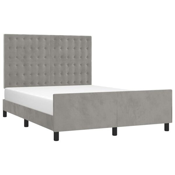 vidaXL Cadre de lit sans matelas gris clair 140x200 cm velours