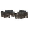 vidaXL Ensemble de canap&eacute; de jardin 13 pc Gris et Gris fonc&eacute; polyrotin