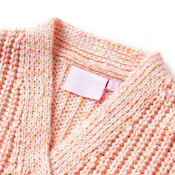Cardigan pour enfants tricoté rose mélangé 128