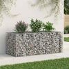 vidaXL Lit sur&eacute;lev&eacute; gabion Argent&eacute; 140 x 60 x 55 cm Acier galvanis&eacute;