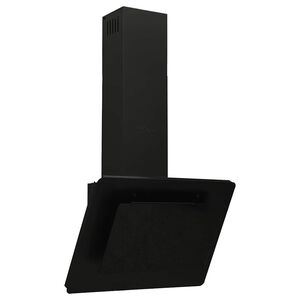 vidaXL Hotte murale 60 cm Acier inoxydable et verre tremp&eacute; Noir