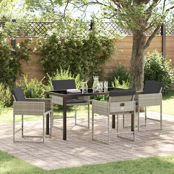 vidaXL Ensemble de salle &agrave; manger pour jardin 5 pcs Gris clair