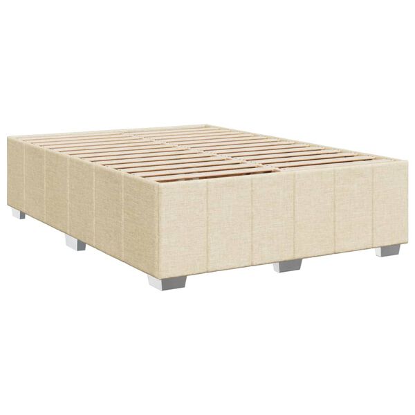 vidaXL Cadre de lit sans matelas cr&egrave;me 140x190 cm tissu