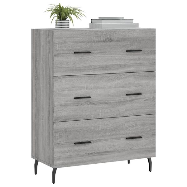 vidaXL Buffet sonoma gris 69,5x34x90 cm bois d'ing&eacute;nierie