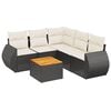 vidaXL Salon de jardin 6 pcs avec coussins noir r&eacute;sine tress&eacute;e