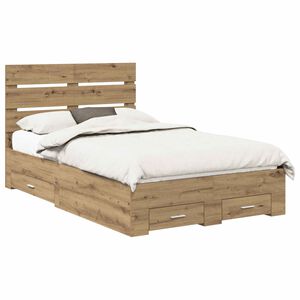 vidaXL Cadre de lit Ch&ecirc;ne artisanal 120 x 190 cm Bois d'ing&eacute;nierie