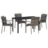 vidaXL Ensemble de salle &agrave; manger pour jardin 5 pcs Gris polyrotin