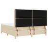 vidaXL Lit &agrave; ressorts avec matelas Cr&egrave;me 180 x 200 cm tissu