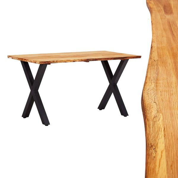 vidaXL Table à manger 140x80x75 cm bois de chêne massif