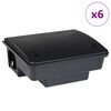 vidaXL Pi&egrave;ges &agrave; souris 6 pcs noir 23x19x9,5 cm
