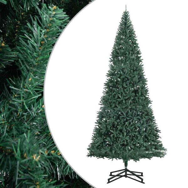 vidaXL Sapin de Noël artificiel avec support vert 500 cm PVC