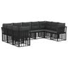 vidaXL Ensemble de canap&eacute;s d'ext&eacute;rieur 9 pcs Noir et Gris fonc&eacute;