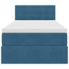 vidaXL Lit de Rangement avec matelas Bleu fonc&eacute; 90 x 200 cm Velours