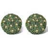 vidaXL 2 pi&egrave;ce de boule 35 cm avec guirlande lumineuse solaire 24 LED