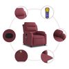 vidaXL Fauteuil de massage inclinable Rouge bordeaux Tissu