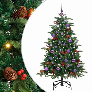vidaXL Sapin de No&euml;l artificiel Vert 150 cm PVC, m&eacute;tal et plastique