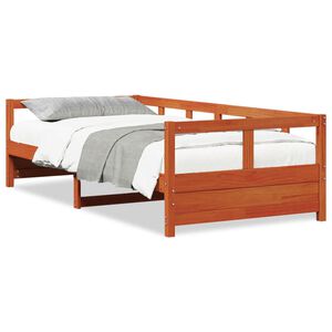 vidaXL Lit de jour sans matelas cire marron 90x200 cm bois pin massif