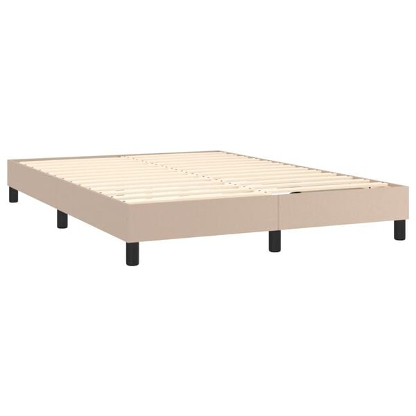 vidaXL Sommier &agrave; lattes de lit avec matelas Cappuccino 140x200 cm