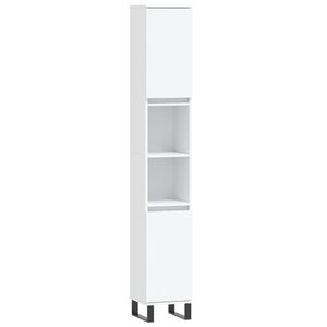 vidaXL Armoire de salle de bain blanc 30x30x190 cm bois d'ing&eacute;nierie