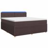 vidaXL Lit boxspring avec matelas Marron fonc&eacute; 180 x 200 cm Tissu