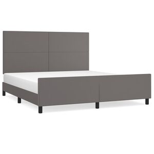 vidaXL Cadre de lit sans matelas gris similicuir