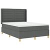 vidaXL Lit &agrave; ressorts avec bandes LED Gris 160 x 200 cm tissu