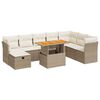 vidaXL Salon de jardin avec coussins 9 pcs beige r&eacute;sine tress&eacute;e acacia