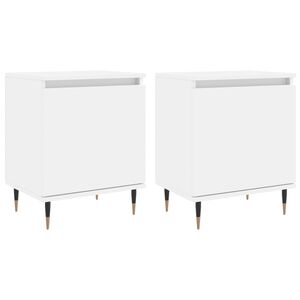 vidaXL Tables de chevet 2 pcs blanc 40x30x50 cm bois d'ing&eacute;nierie