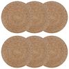 vidaXL Dessous de verre en herbe marine 6 pc Naturel