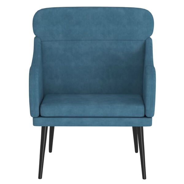 vidaXL Fauteuil Bleu 63x76x80 cm Velours