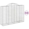 vidaXL Paniers à gabions arqués 18 pcs 200x50x140/160 cm Fer galvanisé