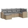 vidaXL Salon de jardin avec coussins 6 pcs beige r&eacute;sine tress&eacute;e